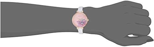 Nine West Women's NW/2122RGWT Rose Gold-Tone and White Strap Watch