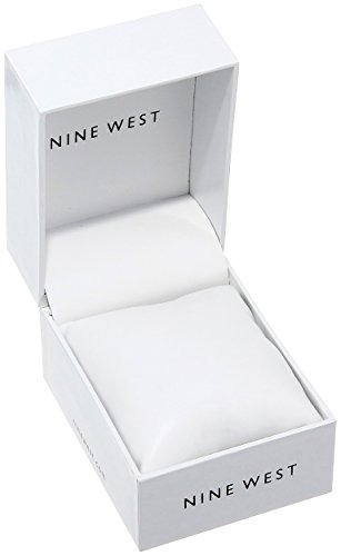 Nine West Women's NW/2122RGWT Rose Gold-Tone and White Strap Watch