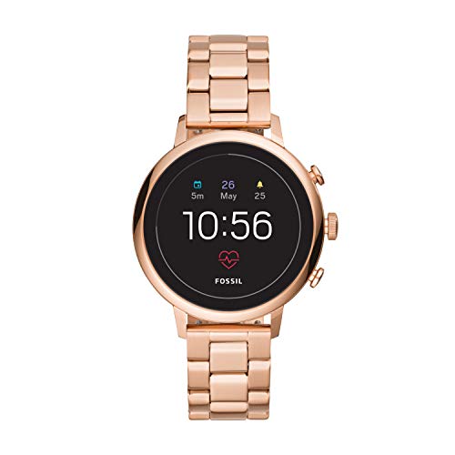 Fossil Women's Gen 4 Venture HR Heart Rate Watch with Stainless Steel Touchscreen Smartwatch Strap, Color: Rose Gold, 17 (Model: FTW6018)