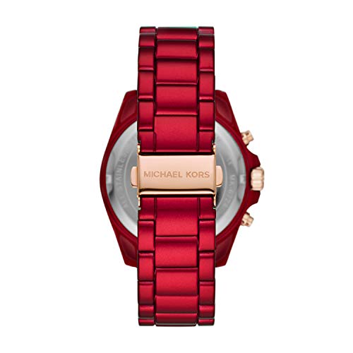 Michael Kors Women's Bradshaw Quartz Watch with Stainless Steel Strap, Red, 21.6 (Model: MK6724)