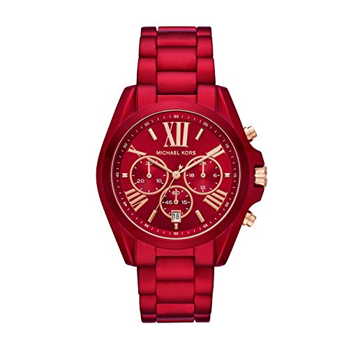 Michael Kors Women's Bradshaw Quartz Watch with Stainless Steel Strap, Red, 21.6 (Model: MK6724)