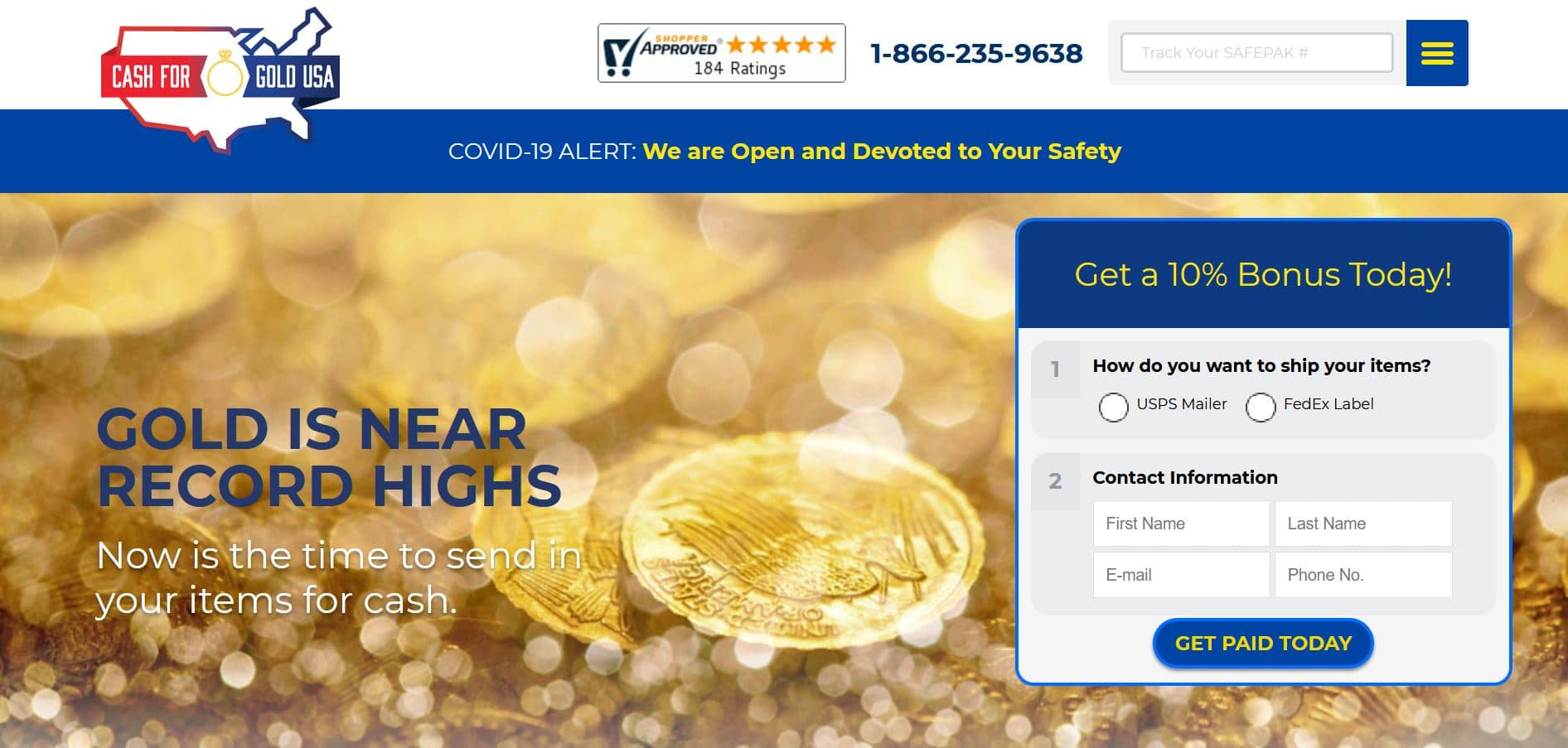 cashforgoldusa website